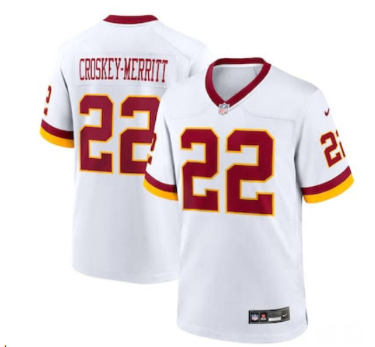 Men Washington Commanders #22 Croskey Merritt white 2025 Nike NFL jersey->los angeles lakers->NBA Jersey